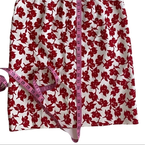 Phoebe Couture Women’s Red White Cherry‎ Print Beaded Strapless Dress Sz 8 - Picture 4 of 11